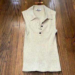 Cream collared tank sweater